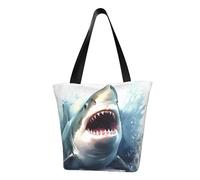 MMSJSBVY Astronaut Landing On The Moon Sac à main pour femme, sac fourre-tout, grande capacité, adapté pour le shopping, la plage et le fitness, Requin dans la mer, Taille unique