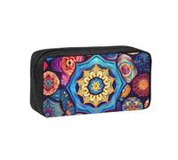 MMSJSBVY Belle trousse à crayons de grande capacité en tissu Oxford avec fermeture éclair lisse pour l'école, le bureau, les voyages, Beau hexagone, Taille unique, Trousse de beauté