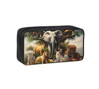 MMSJSBVY Belle trousse à crayons de grande capacité en tissu Oxford avec fermeture éclair lisse pour l'école, le bureau, les voyages, Animaux africains., Taille unique, Trousse de beauté
