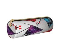 MMSJSBVY Belle trousse de rangement cylindrique en cuir avec motif de fleurs, grande capacité, convient pour les étudiants, le bureau, les voyages, le maquillage, le rangement des pinceaux avec