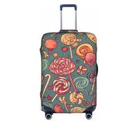 MMSJSBVY Candy and Lollipops Housse de bagage élastique - Résistant à la poussière et aux rayures pour bagages de 45,7 à 81,3 cm, Bonbons et sucettes, M