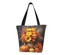 MMSJSBVY Cartoon Eye Sac à main pour femme, sac fourre-tout de grande capacité, adapté pour le shopping, les voyages à la plage et le fitness, Fleurs d'automne Citrouille de foin, Taille unique