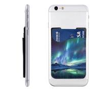 MMSJSBVY Cobwebs with A Spider Étui de téléphone portable avec porte-cartes - Étui adhésif en cuir PU pour l'arrière de la plupart des smartphones, Northern Lights, Taille unique