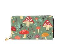 MMSJSBVY Colorful Undersea World Portefeuille en cuir avec fermeture éclair pour femme, Champignons de dessin animé., Taille unique