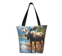 MMSJSBVY Cowboy West Sac à main pour femme, sac fourre-tout de grande capacité, adapté pour le shopping, la plage et le fitness, Cerf du Nord, Taille unique