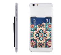 MMSJSBVY Étui de téléphone portable en cuir PU avec motif de citrouille et fleurs d'automne pour l'arrière de la plupart des smartphones, Motif à carreaux arabes indiens, Taille unique