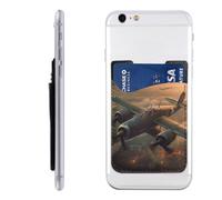 MMSJSBVY Étui pour téléphone portable avec motif de fleurs tropicales et porte-cartes - Étui adhésif en cuir PU pour le dos de la plupart des smartphones, Avions de guerre mondiale, Taille unique