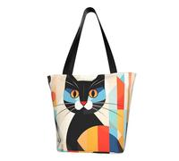 MMSJSBVY Grand Canal In Italy Sac à main pour femme, sac fourre-tout, grande capacité, adapté pour le shopping, la plage et le fitness, Chat art moderne du milieu du siècle, Taille unique