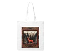 MMSJSBVY Grand sac fourre-tout en toile avec impression double face par transfert thermique pour le shopping, les voyages, le travail, Cerf ours Buffalo Check, Taille unique