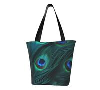 MMSJSBVY Happy Penguin Sac à main pour femme, sac fourre-tout de grande capacité, adapté pour le shopping, les voyages à la plage et le fitness, Paon frais., Taille unique