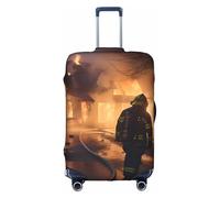 MMSJSBVY Hill Station Housse de bagage élastique - Résistant à la poussière et aux rayures Protection de bagage pour chariot de 45,7 à 81,3 cm, Flamme de pompier, L