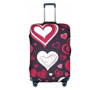 MMSJSBVY Housse de bagage élastique à fleurs violettes - Résistant à la poussière et aux rayures pour bagages de 45,7 à 81,3 cm, Happy Valentine's Day, S