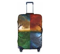 MMSJSBVY Housse de bagage élastique à motif coloré - Résistant à la poussière et aux rayures pour bagages de 45,7 à 81,3 cm, Arbre de vie quatre saisons., M