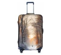 MMSJSBVY Housse de bagage élastique à motif de cartes à jouer - Résistant à la poussière et aux rayures - Protection de bagage pour chariot de 45,7 à 81,3, Se promener dans la lumière hivernale, XL