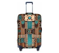 MMSJSBVY Housse de bagage élastique à motif floral bleu sarcelle et blanc - Résistant à la poussière et aux rayures pour bagages de 45,7 à 81,3 cm, Art folk mexicain bohème, L