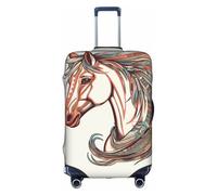MMSJSBVY Housse de bagage élastique Animal Cerf du Nord - Résistant à la poussière et aux rayures - Protection de bagage pour chariot de 45,7 à 81,3 cm, Cupidon Flèche Amour Cheval, L