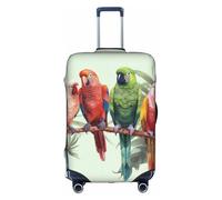 MMSJSBVY Housse de bagage élastique Animal Cerf du Nord - Résistant à la poussière et aux rayures - Protection de bagage pour chariot de 45,7 à 81,3 cm, Perroquets colorés sur un arbre, S