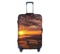 MMSJSBVY Housse de bagage élastique avec inscription Merry Christmas Candle - Résistante à la poussière et aux rayures - Pour bagages de 45,7 à 81,3 cm, Lonely Bench Sunset, S