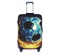 MMSJSBVY Housse de bagage élastique avec inscription Merry Christmas Candle - Résistante à la poussière et aux rayures - Pour bagages de 45,7 à 81,3 cm, Ballon de football cool, M