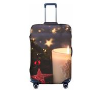 MMSJSBVY Housse de bagage élastique avec inscription Merry Christmas Candle - Résistante à la poussière et aux rayures - Pour bagages de 45,7 à 81,3 cm, Bougie « Merry Christmas »., L