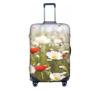 MMSJSBVY Housse de bagage élastique avec inscription Merry Christmas Candle - Résistante à la poussière et aux rayures - Pour bagages de 45,7 à 81,3 cm, Fleurs de prairie et marguerites, L