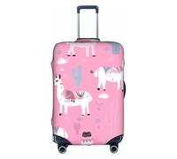 MMSJSBVY Housse de bagage élastique avec visages de bouledogue anglais - Résistant à la poussière et aux rayures pour bagages de 45,7 à 81,3 cm, Cactus Lama Rose, S