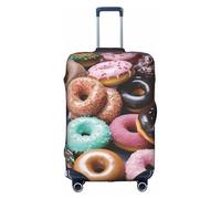 MMSJSBVY Housse de bagage élastique avec visages de bouledogue anglais - Résistant à la poussière et aux rayures pour bagages de 45,7 à 81,3 cm, Donuts, S