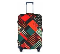 MMSJSBVY Housse de bagage élastique avec visages de bouledogue anglais - Résistant à la poussière et aux rayures pour bagages de 45,7 à 81,3 cm, Motif géométrique diagonal, L