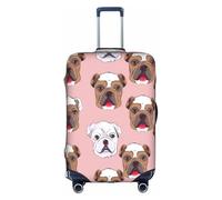 MMSJSBVY Housse de bagage élastique avec visages de bouledogue anglais - Résistant à la poussière et aux rayures pour bagages de 45,7 à 81,3 cm, Visages de bouledogue anglais, S