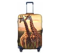 MMSJSBVY Housse de bagage élastique avec visages de bouledogue anglais - Résistant à la poussière et aux rayures pour bagages de 45,7 à 81,3 cm, Couple Girafe., S