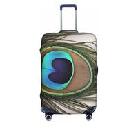MMSJSBVY Housse de bagage élastique avec visages de bouledogue anglais - Résistant à la poussière et aux rayures pour bagages de 45,7 à 81,3 cm, Plumes de paon, M