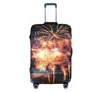 MMSJSBVY Housse de bagage élastique en forme de cœur et de fleurs - Résistant à la poussière et aux rayures pour bagages de 45,7 à 81,3 cm, Magnifique feu d'artifice., S