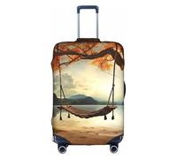 MMSJSBVY Housse de bagage élastique en forme de cœur et de fleurs - Résistant à la poussière et aux rayures pour bagages de 45,7 à 81,3 cm, Balançoire et arbre d'automne, L