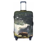 MMSJSBVY Housse de bagage élastique Spaniel On The Sofa - Résistante à la poussière et aux rayures - Pour bagages de 45,7 à 81,3 cm, Ancien Big Tree Animal Paysage, XL