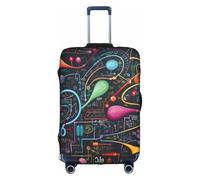 MMSJSBVY Housse de bagage élastique style art folklorique mexicain bohème - Résistant à la poussière et aux rayures pour bagages de 45,7 à 81,3 cm, Mathématiques et physique, M