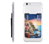 MMSJSBVY Libellule sur la fleur étui de téléphone portable porte-cartes - étui adhésif en cuir PU pour le dos de la plupart des smartphones, Cinque Terre Scenery1, Taille unique