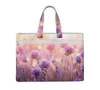 MMSJSBVY Math Quiz Sac à documents en toile élégant, grande capacité avec deux poches zippées pour les trajets et les études, Fleur de lavande., Taille unique