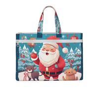 MMSJSBVY Math Quiz Sac à documents en toile élégant, grande capacité avec deux poches zippées pour les trajets et les études, Bonhomme de neige Joyeux Noël., Taille unique