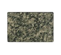 MMSJSBVY Military Woods Tapis de sol en flanelle à mémoire de forme, doux, antidérapant, absorbant, convient pour salon, chambre à coucher, bureau, 152,4 x 99,1 cm, lavable