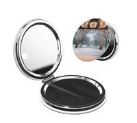 MMSJSBVY Miroir de maquillage de poche portable, pliable et compact avec housse en polyuréthane, double face, normal et grossissant
