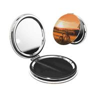 MMSJSBVY Miroir de poche portable de poche avec couverture en polyuréthane, double face, normal et grossissant