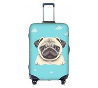 MMSJSBVY Paradise Beach Palm Trees Housse de bagage élastique résistante à la poussière et aux rayures pour bagages de 45,7 à 81,3 cm, Adorable chien carlin., L
