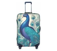 MMSJSBVY Paradise Beach Palm Trees Housse de bagage élastique résistante à la poussière et aux rayures pour bagages de 45,7 à 81,3 cm, Paon mignon., L