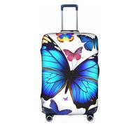 MMSJSBVY Paradise Beach Palm Trees Housse de bagage élastique résistante à la poussière et aux rayures pour bagages de 45,7 à 81,3 cm, Papillon coloré., M