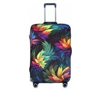 MMSJSBVY Paradise Beach Palm Trees Housse de bagage élastique résistante à la poussière et aux rayures pour bagages de 45,7 à 81,3 cm, Fleur colorée, M