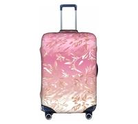 MMSJSBVY Paradise Beach Palm Trees Housse de bagage élastique résistante à la poussière et aux rayures pour bagages de 45,7 à 81,3 cm, Papier peint mignon rose et doré, M