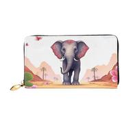 MMSJSBVY Playing Cards Portefeuille en cuir avec fermeture éclair pour femme, Éléphant porte-bonheur., Taille unique