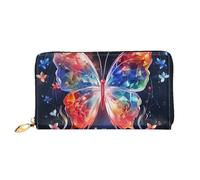 MMSJSBVY Portefeuille en cuir avec fermeture éclair pour femme Motif hibou, Musica Papillon, Taille unique