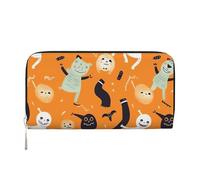 MMSJSBVY Portefeuille long en cuir avec fermeture éclair et fentes pour cartes - Musée du Louvre à Paris - Pour femme, Joli motif d'Halloween, Taille unique