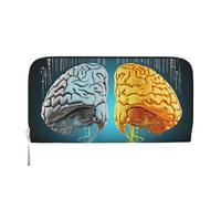 MMSJSBVY Portefeuille long en cuir avec fermeture éclair et fentes pour cartes - Musée du Louvre à Paris - Pour femme, Fonctions cerveau gauche et droit., Taille unique